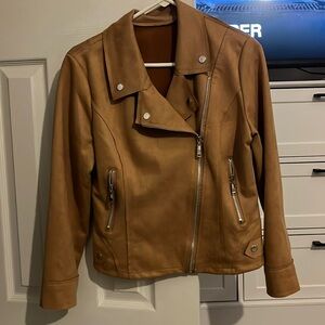 Women’s size medium tan moto suede jacket
